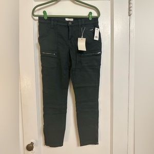 NWT Joie green blue cropped skinny cargo pants, size 28
